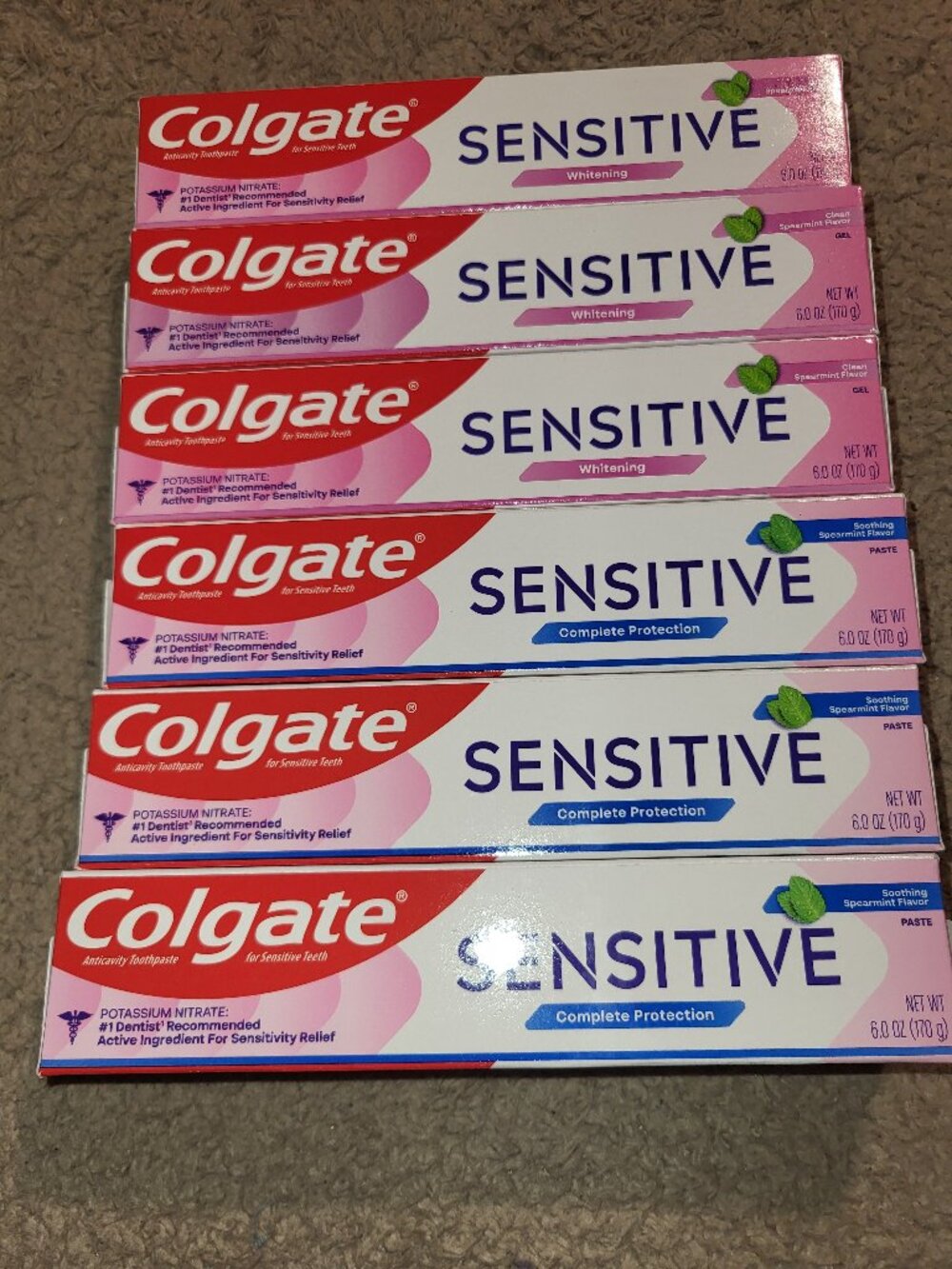 Colgate Sensitive Toothpaste 6 Total New Unopened
